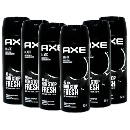 AXE Black Body Spray Deodorant for Men, 5.0 oz | 6 Pack