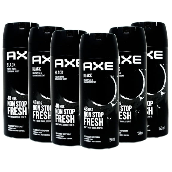 AXE Black Body Spray Deodorant for Men, 5.0 oz | 6 Pack