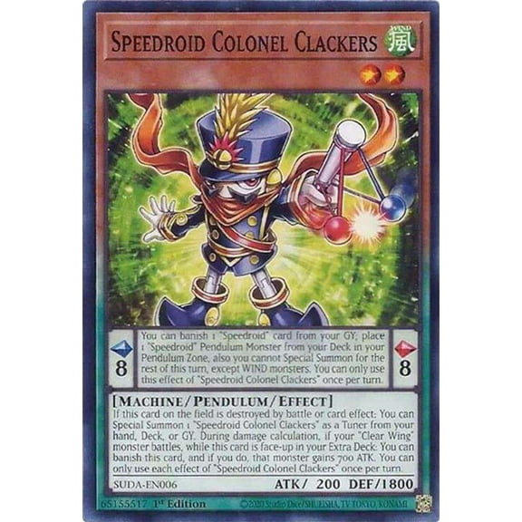 YuGiOh Supreme Darkness Common Speedroid Colonel Clackers SUDA-EN006