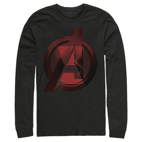 Men's Marvel Black Widow Avenger Symbol Long Sleeve Shirt Black Medium