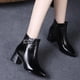 thumbnail image 5 of NECHOLOGY Botas Mujer Zapatos Botines para mujer Botines de de otoño para mujer, tacón grueso, tacón medio, Color sólido, punta estrecha, cremallera lateral, estilo informal (Black, 9), 5 of 7