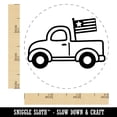 thumbnail image 2 of Cute Truck with Flag Self-Inking Rubber Stamp Ink Stamper - Lime Green Ink - Small 3/4 Inch, 2 of 7