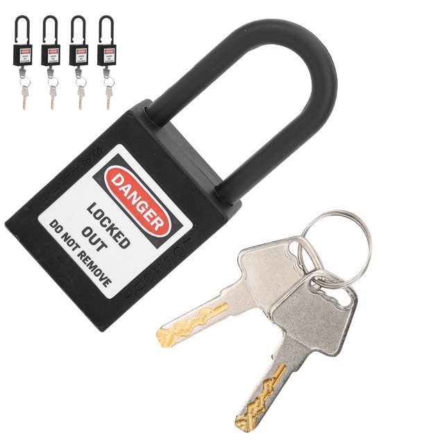 Lockout Tagout Kit, 5Set 38mm Lockout Tagout Lock Nylon Durable Dustproof Insulated Set Security With 10 Keys For Chemicals Power Plants