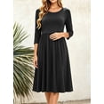 thumbnail image 5 of Women's Patchwork Maternity Nursing Dress 3/4 Sleeve Dress for Breastfeeding, 5 of 8