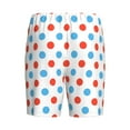 thumbnail image 5 of Naloa Red Blue Polka Dots Men's Short Pajama Pants, Lounge Comfort Shorts with Elasticized Waistband and Side Pockets - X-Large, 5 of 9