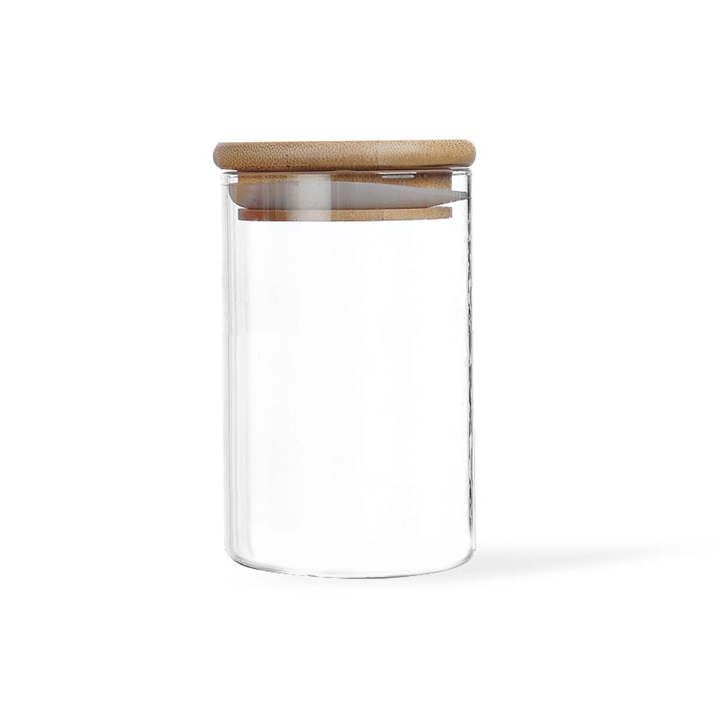 Vintage Glass Decorative Jar, 25.4 FL OZ Glass Food Storage Containers with  Bamboo Lid, Kitchen Containers Cereal Canisters Decorative Jar for Candy  Snack Cookies Coffee Tea Nuts Airtight Glass Jars (Semicircle)
