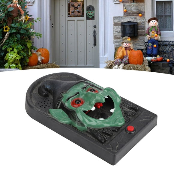 Talking Animated Door Bell, Weatherproof Halloween For Haunted House Escape Room Witch Shape