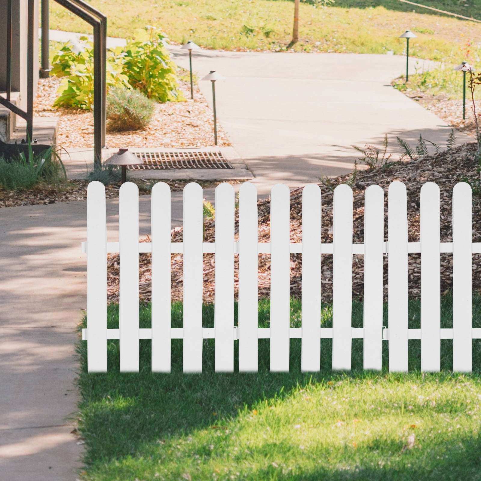 ETHZZLE 2Pcs Flowerbed Fence Border PVC Decorative Use White Outdoor Decor