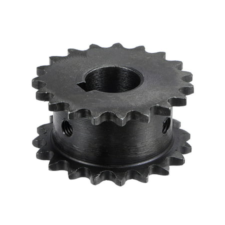 

Uxcell 19 Tooth Sprocket Double Strand 1/4 Pitch 14mm Bore Carbon Steel with Keyway