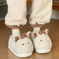 thumbnail image 2 of Daznico Women's Cat Slippers - Plush Closed-Back House Shoes, Cozy Winter Indoor Comfort with Non- Sole,Color:White,Size:6.5, 2 of 8