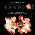thumbnail image 2 of 10ft 30 LEDs Flower String Lights Fairy 3D Cherry Blossom String Lights Wire Battery Powered String Lights for Valentine's Day Wedding Nursery Girls Bedroom Decoration, 2 of 7
