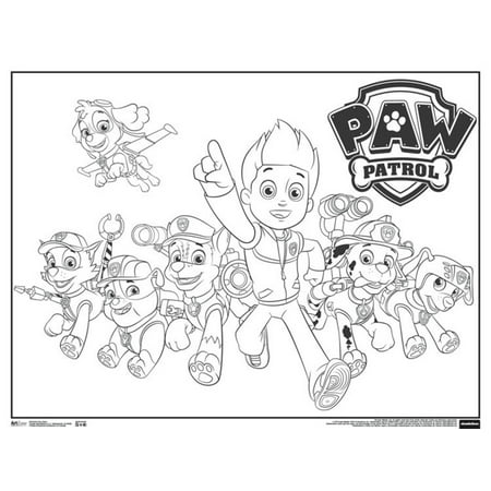  Paw  Patrol  Cartoon  TV show Coloring  Poster 24x18 Walmart com