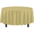 thumbnail image 3 of Exquisite 12 Premium Yellow Plastic 84" Round Party Tablecloths Waterproof, 3 of 8