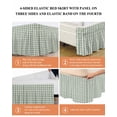 thumbnail image 6 of Sage Green Buffalo Plaid Bed Skirt Cal King Size, Farmhouse Green White Checkered Wrap Around Bed Skirting with Adjustable Elastic Strap, Dust Ruffled Pleated Bedskirts 18 Inch Drop for Bedroom Beds, 6 of 9