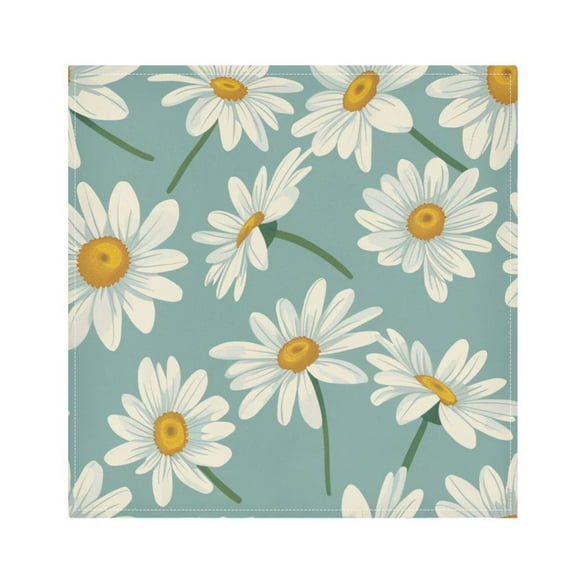 JSTEL Daisy Flower Cloth Napkins Set of 6, 20x20 Inch Washable and Reusable Napkin for Decoupage Dinner Party Everyday Use