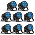 thumbnail image 2 of LED Stage Lights,Rechargeable RGBWA+UV DJ Par Lights, 6x10W UpLights W/ DMX/Remote Control for Parties Wedding Events Concert,8Pcs, 2 of 8