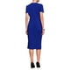 thumbnail image 3 of VESTIDO MIDI ELEGANTE DE CUELLO REDONDO Y MANGA CORTA CON DECORACIÓN DE BOTONES PARA TRABAJAR XL AZUL REAL, 3 of 5