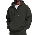 thumbnail image 2 of Qwertyu Big and Tall Hoodies for Men Crew Neck Long Sleeve Quarter Zip Up Sweatshirt Fall Winter Casual Loose Pullover Hoodies with Pockets Dark Gray XL, 2 of 6