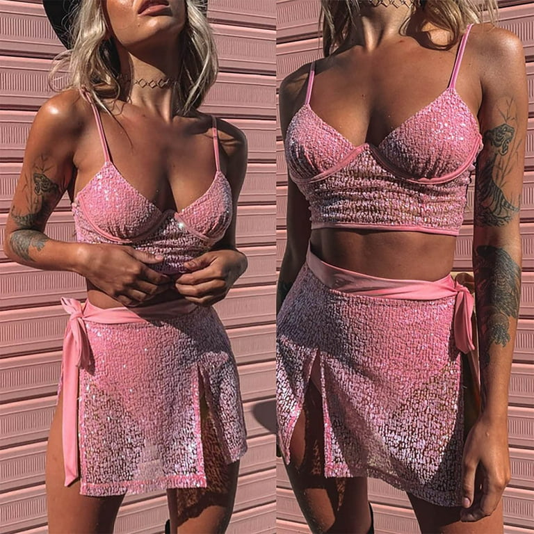 Summer Women Floral Print Two Piece Sleeveless Backless Bandages Bra Shorts  Beach Bikini Outfits