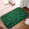 thumbnail image 5 of 1pc Green Leaf Pattern Absorbent Non-Slip Bathroom Thickened Flannel Rug Decor,Soft,Quick Drying,Suitable For Indoor/outdoor Use,Bathrooms,Bedrooms,Kitchens,Terrace,Laundry Rooms,16"x24", 5 of 9