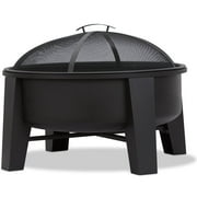 Bowery Hill Modern Wood-Burning Iron Fire Pit in Black