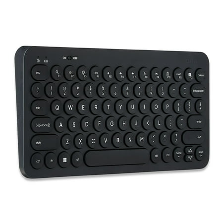 onn mini compact wireless office keyboard usb receiver 78 keys grey