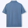 thumbnail image 6 of Fnnxeal Mens Polo Shirts Solid Zipper Casual Short Sleeve Collared Summer Polo Blue Shirts for Men Size M, 6 of 6