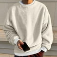 thumbnail image 2 of Aimik Sweatshirts for Men No Hood Light Weight Long Sleeve Solid Fleece Crewneck Sweatshirt Causal Fashion Shirt Tees-White XXXXL, 2 of 4
