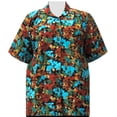thumbnail image 1 of A Personal Touch Women's Plus Size Short Sleeve Button-Up Print Blouse with Pleats Multi Marigolds - 4X, 1 of 3