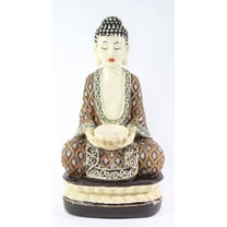 11" Feng Shui Brown Kasaya Buddha Statue Bodhisattva Figurine G16523
