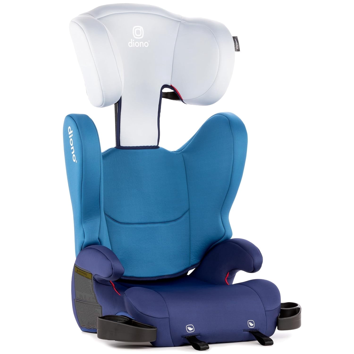 Diono Cambria LE, 2-in-1 Belt Positioning Booster Seat,Backless and High-Back Booster seat for Children from 40—120 lb,17" Wide,6 Headrest Positions,Lightweight with Latch,Blue