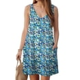 thumbnail image 4 of felwors Womens Summer Dresses 2025 V Neck Sleeveless Sundresses with Pockets Beach Vacation Clothes Floral/Plain Sky Blue, S, 4 of 6