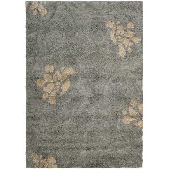 SAFAVIEH Florida Davin Floral Shag Area Rug, Grey/Beige, 8' x 10'