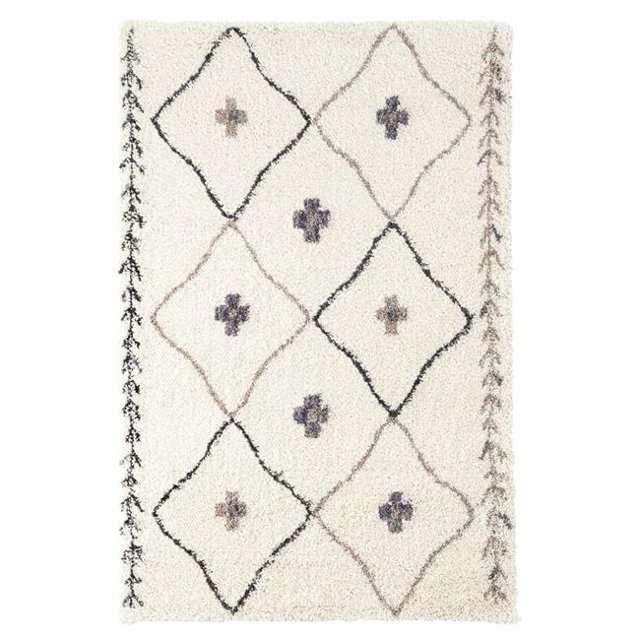Amer Rug DEN37696 7 ft. 6 in. x 9 ft. 6 in. Denver Power-Loomed Shag Rug, Ivory