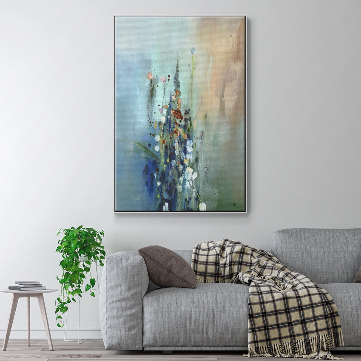 Current Air I Framed Premium Gallery Wrapped Canvas - Ready to Hang - 25 x 37 - White Floating Frame