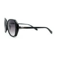 thumbnail image 3 of Womens Floral Jewel Hinge Dimensional Bevel Cut Butterfly Sunglasses Black - Smoke, 3 of 4