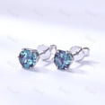 thumbnail image 2 of Alexandrite Studs - Alexandrite Studs in Silver - June Birthstone Earrings - June Birthday Studs - Colour Changing Alexandrite Studs, 2 of 2