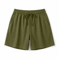thumbnail image 5 of Cotton Linen Shorts for Women Plus Size Drawstring Elastic Waist Summer Beach Vacation Bermuda Shorts with Pockets,XL, 5 of 5