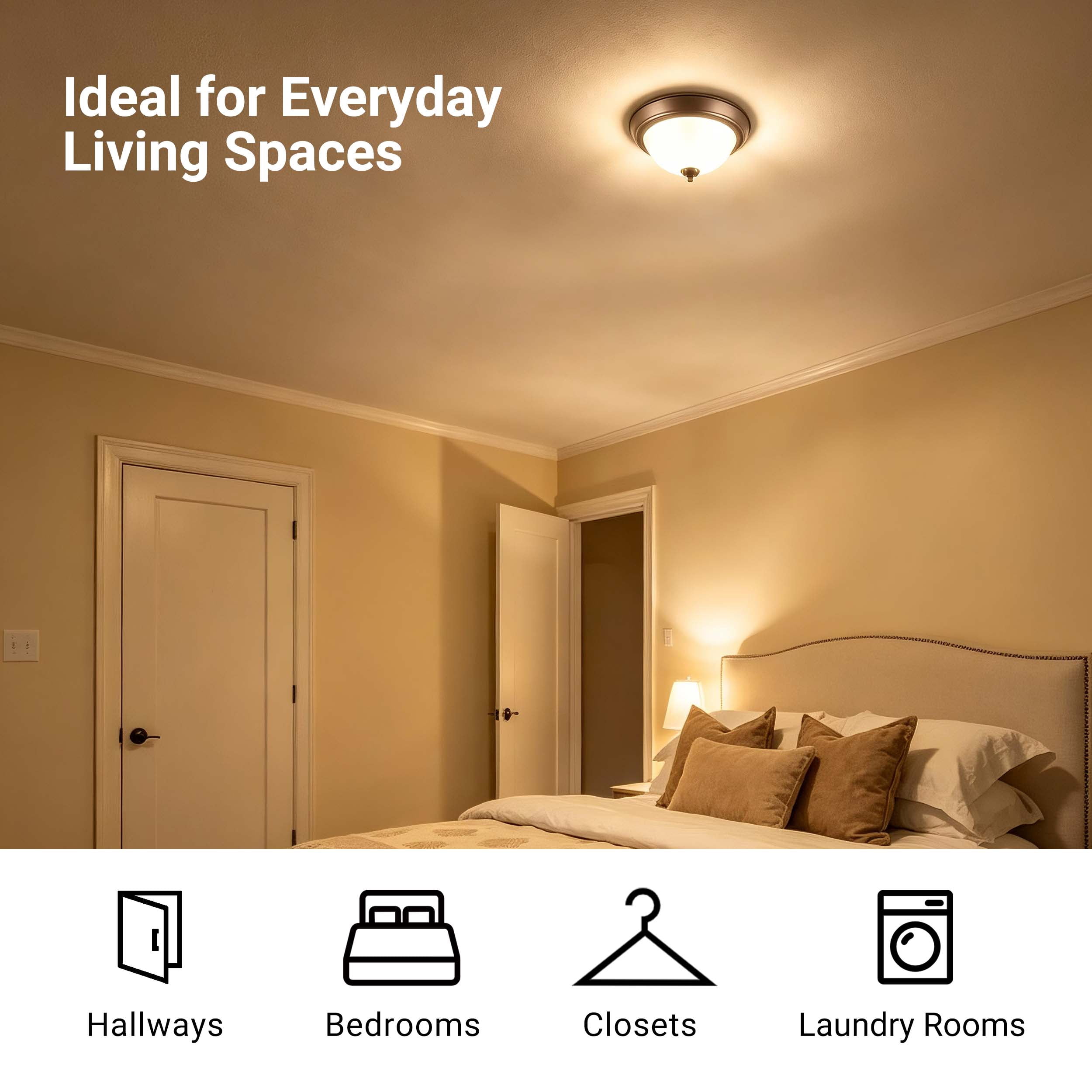 Mainstays 13.31 in Flush Mount Ceiling Light, Bronze Finish, Bulb Not Included