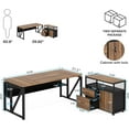 thumbnail image 4 of 63" L Shaped Executive Desk with Drawer Cabinet, Computer Desk and Lateral File Cabinet, 2 Piece Home Office Furniture, 4 of 5