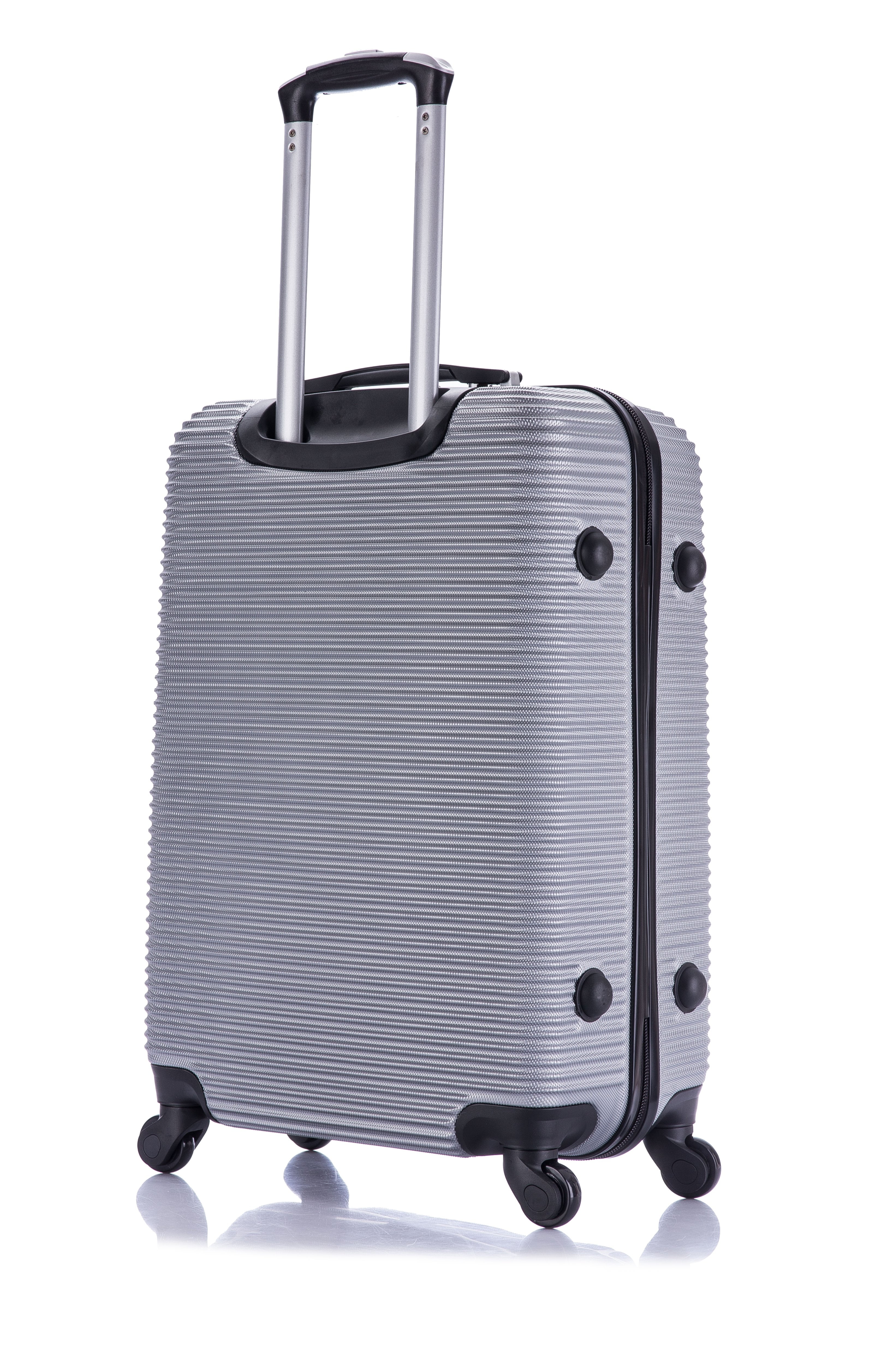 InUSA Royal 24" Hardside Lightweight Luggage with Spinner Wheels, Handle, and Trolley, Silver