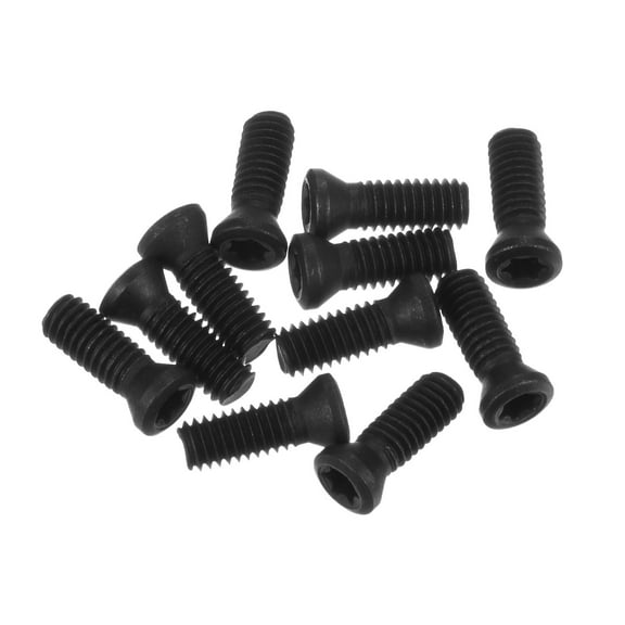 10pcs Torx Screw M4x12mm 12.9 Grade Round Flat Head for Replaces Carbide Insert Cutters CNC Lathe Tool, Grey