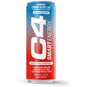 C4 Smart Energy Drink, Sparkling Cherry Berry Lime, 12oz, Single Can
