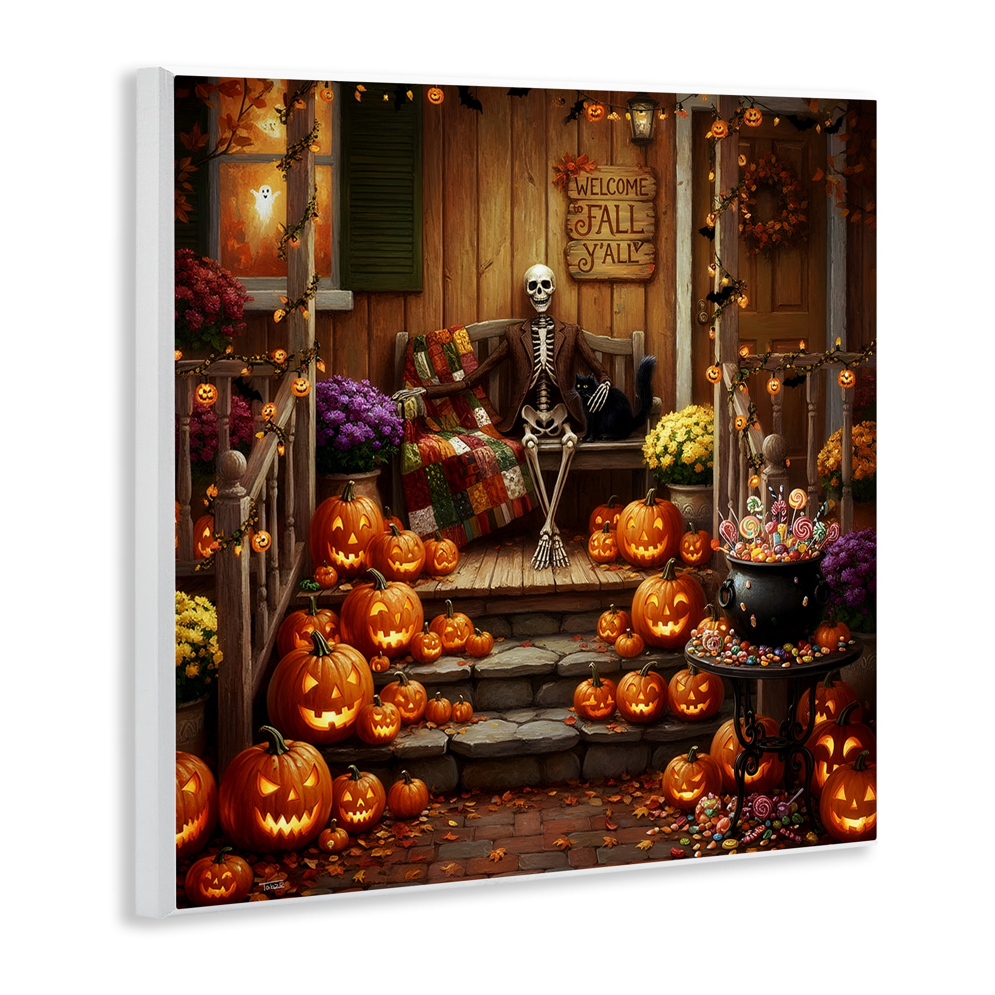 Stupell Industries Welcome To Fall Skeleton Porch Wall Plaque Art, design by Tabz Jones