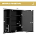 thumbnail image 2 of MYZBBD Bathroom Medicine Cabinet with Mirror, Wall Mounted Home Storage with Door & 6 Open Shelves, Adjustable Shelves, Mirrored Bathroom Wall Cabinet (Black), 2 of 8