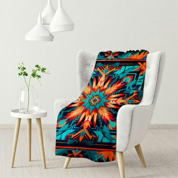 Nawypu  Sherpa Throw Blanket, Cozy Plush Adult Aztec Blanket for Men & Women Reversible with Aztec Print Western Blanket for Camping, Couch, Sofa & Bed | Machine Washable -