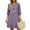 Purple, variant on Odbmxy Boho Midi Dresses for Women 3/4 Sleeve Fall Cotton Linen V-Neck Dresses for Women Vacation Peasant Embroidery