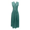 thumbnail image 4 of SRZYMJ Women Long Skirt 2 Pieces Set Hollow Out Eyelet Lace Tie Front Vest and Skirt 2PCS Outfits Vintage Solid Color Set, 4 of 5