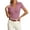 hwj# Pink244, variant on Women'S Fashionable Casual Blouse Slim Fit Ribbed Short Sleeve V-Neck Lapel Collar Solid Color Tight Fitted Summer Breathable Stylish Comfortable T Shirt Cozy Pullover Top,Pink,M
