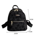 thumbnail image 4 of Mochila Pure con estampado de flores para niña, mochila escolar portátil de lona suave (negro), 4 of 6
